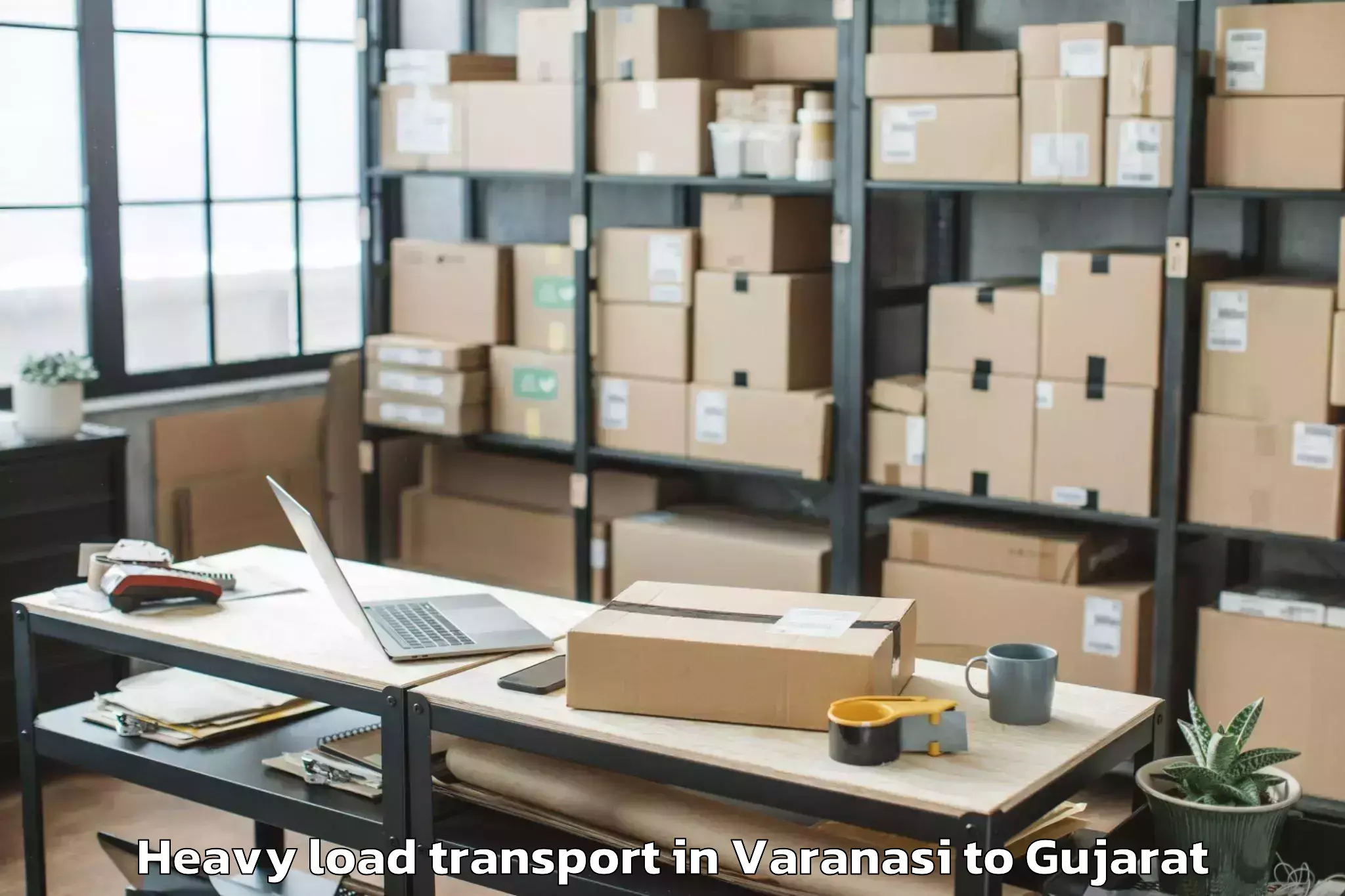 Book Varanasi to Khambhaliya Heavy Load Transport Online